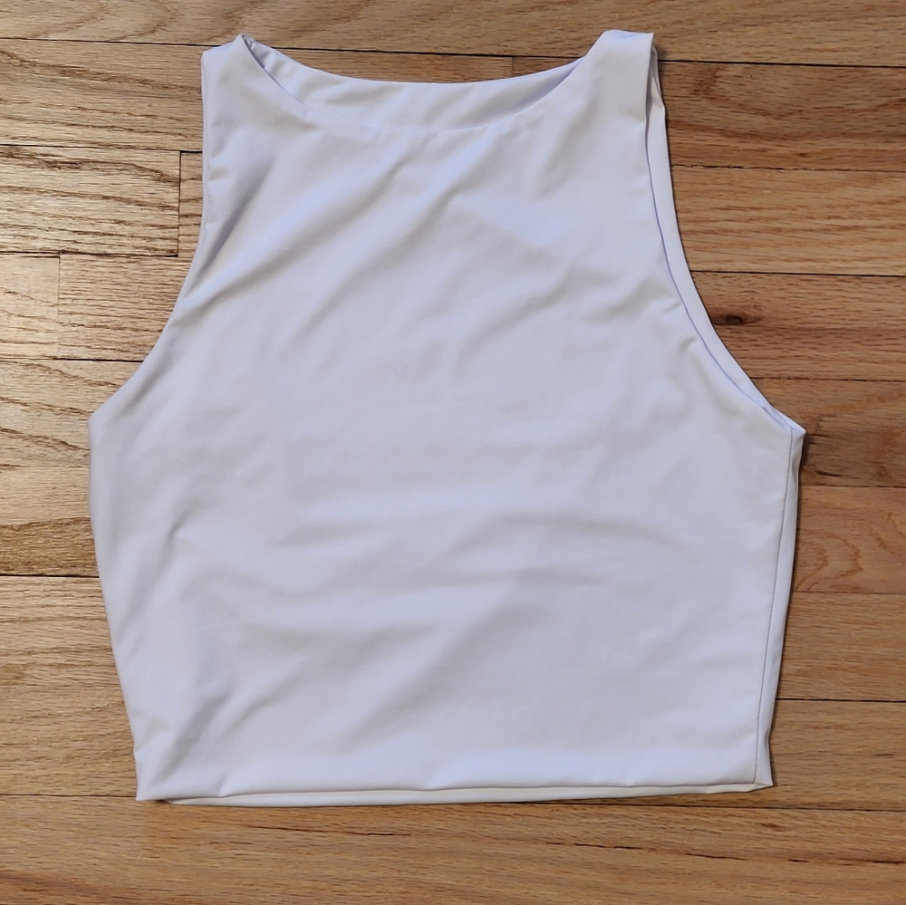 White long line crop top